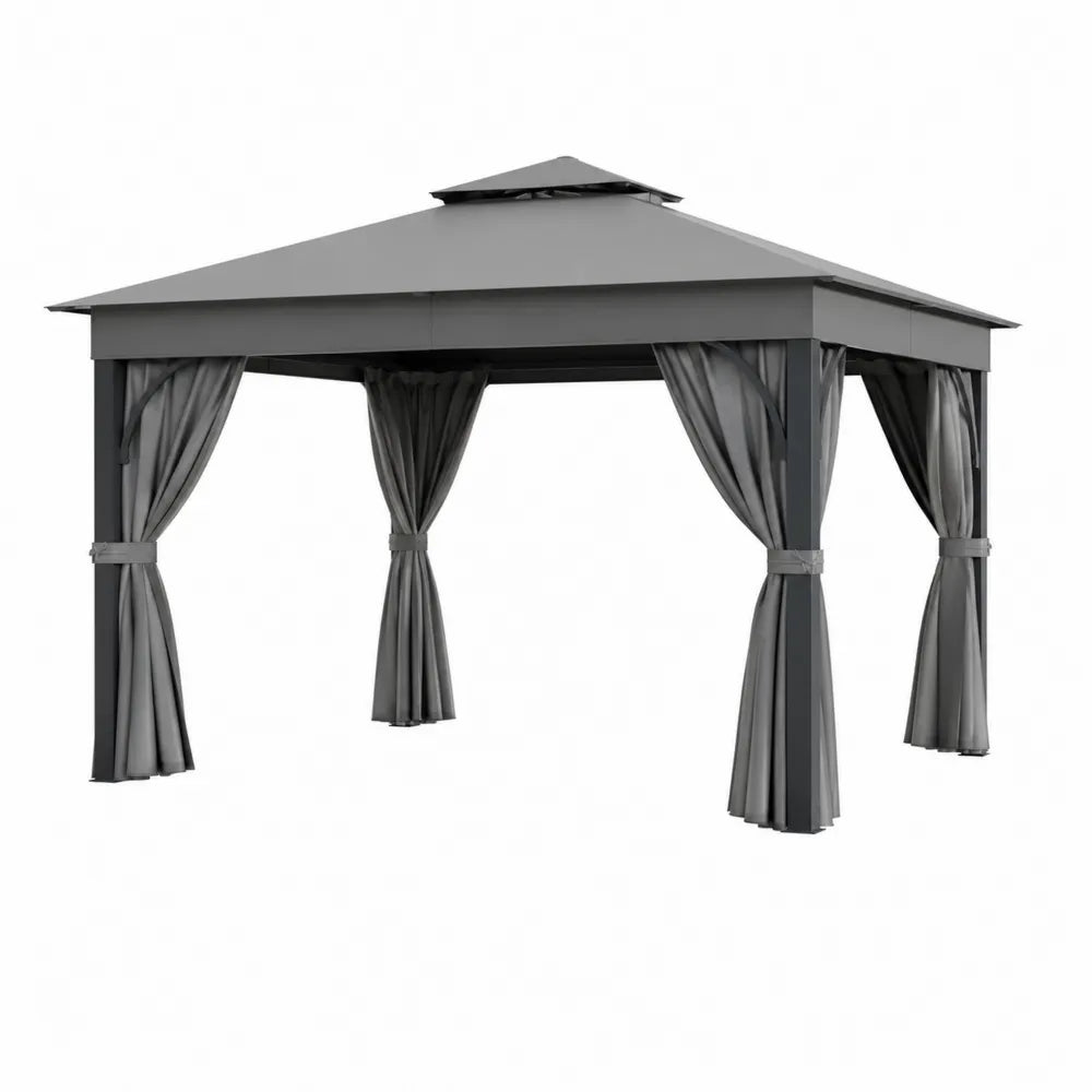 Pavillon Rechteckig Dunkelgrau Aluminium 3x4m