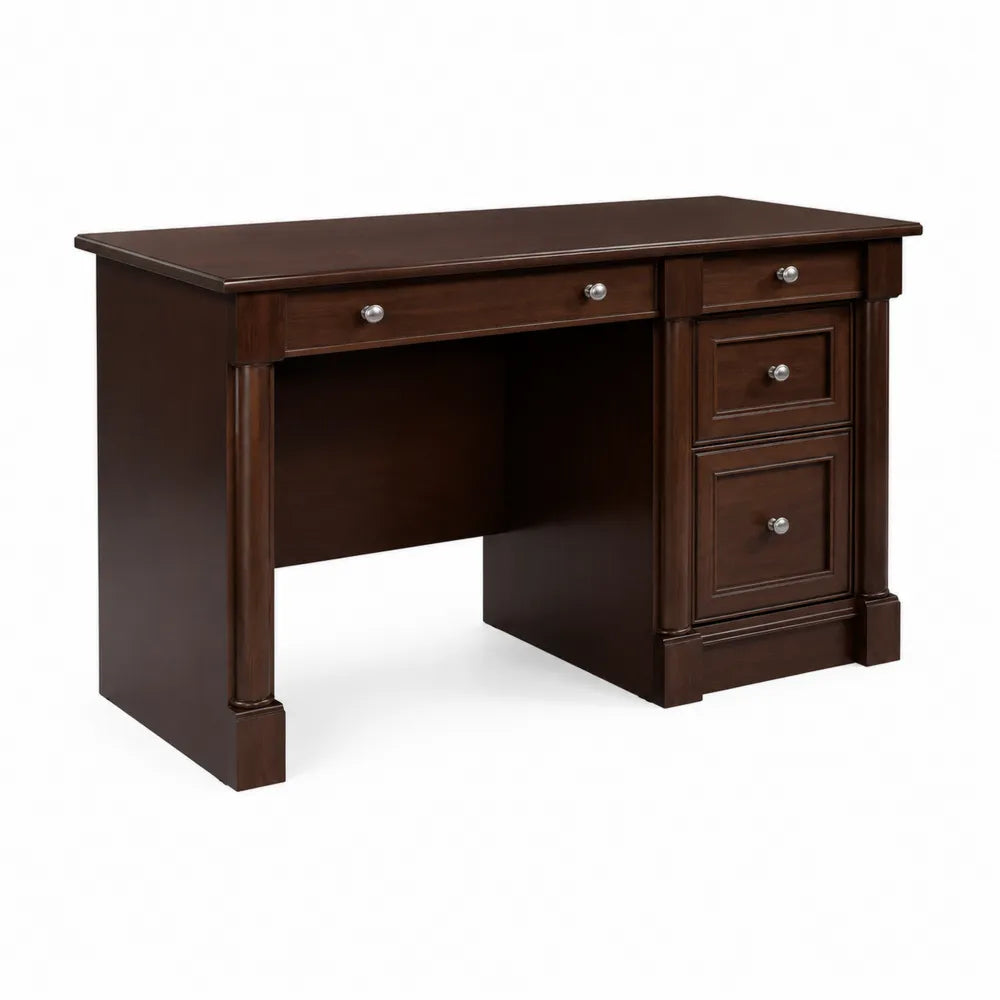 Schreibtisch rechteckig Dunkelbraun Kiefernholz 120x60x75 cm