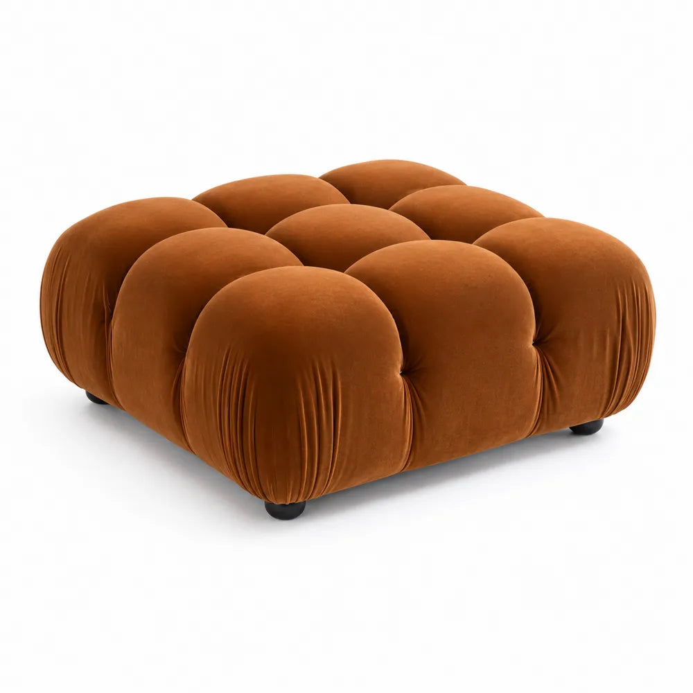 Velours-Fußhocker Quadrat Braun 80x80x42 cm