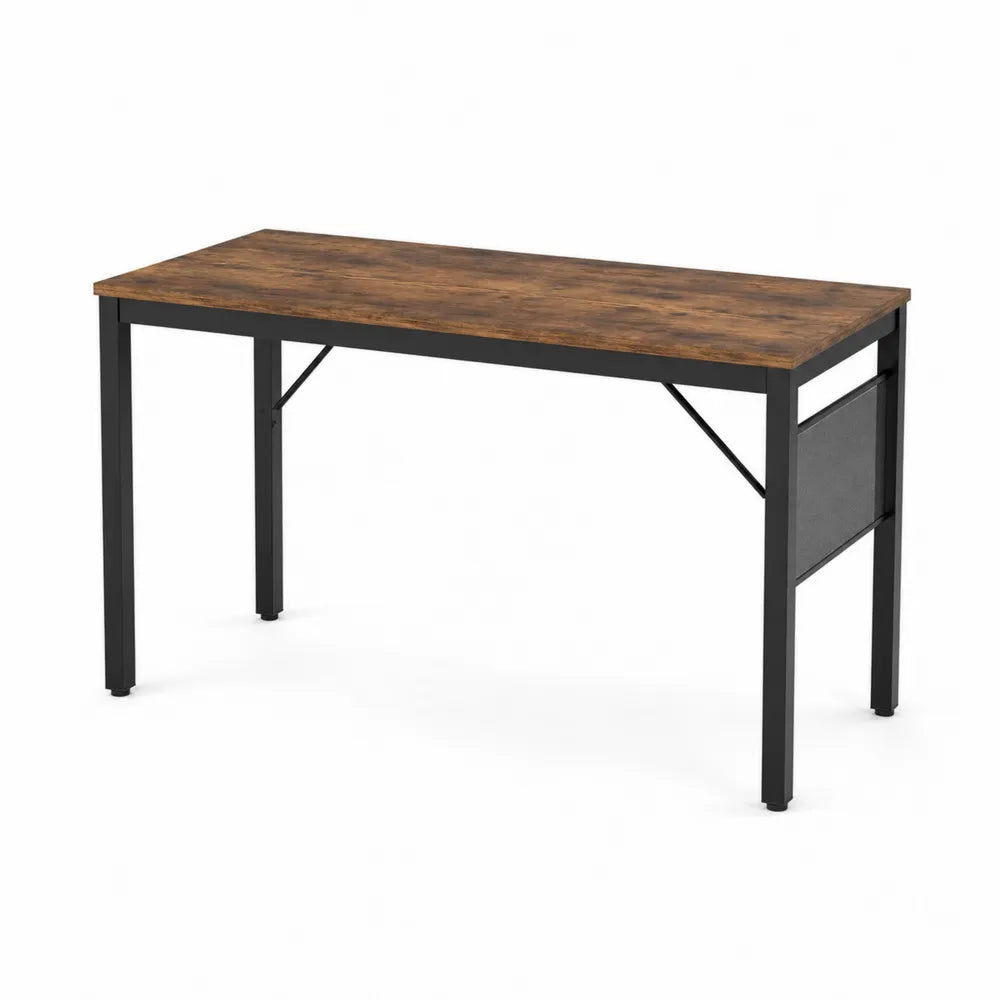Schreibtisch Holz Metall Dunkelbraun Schwarz 120x60x75cm
