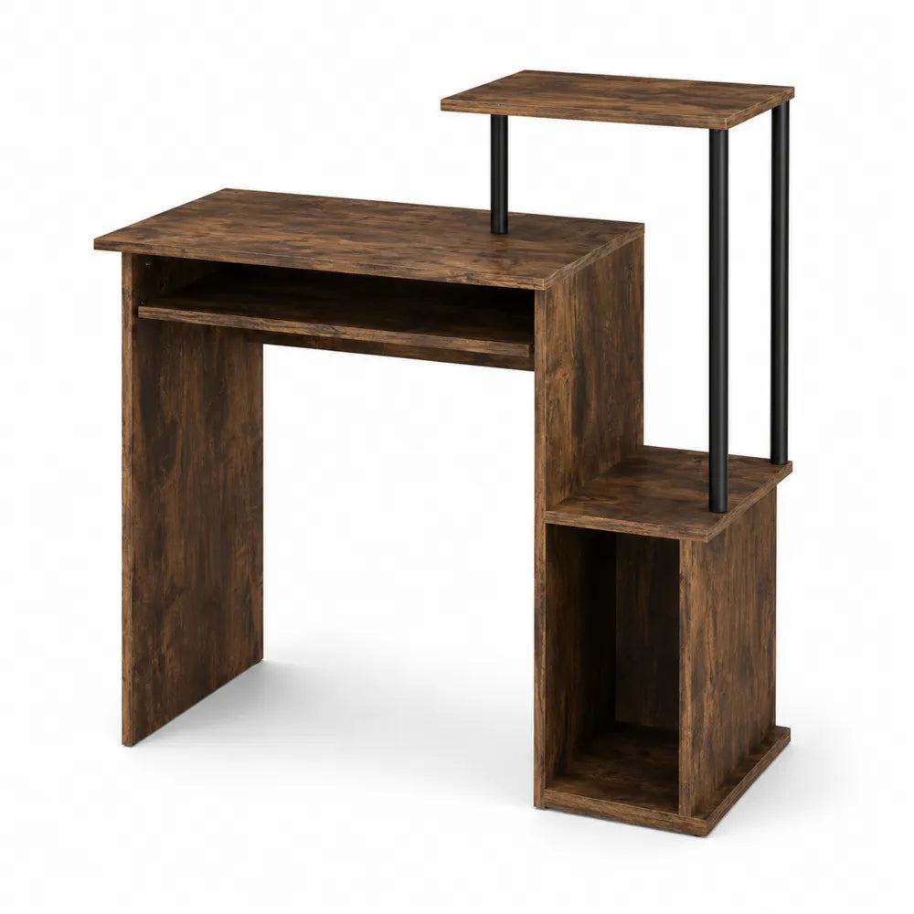 Schreibtisch aus MDF mit Regal Dunkelbraun