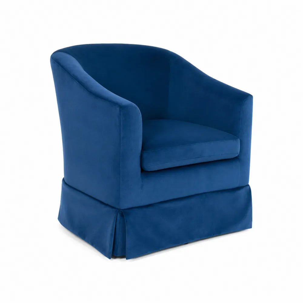 Blauer Samt Drehsessel