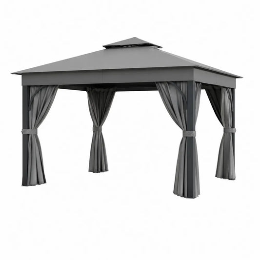 Pavillon Rechteckig Dunkelgrau Aluminium 3x4m