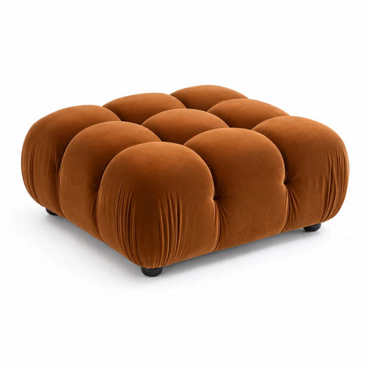 Velours-Fußhocker Quadrat Braun 80x80x42 cm
