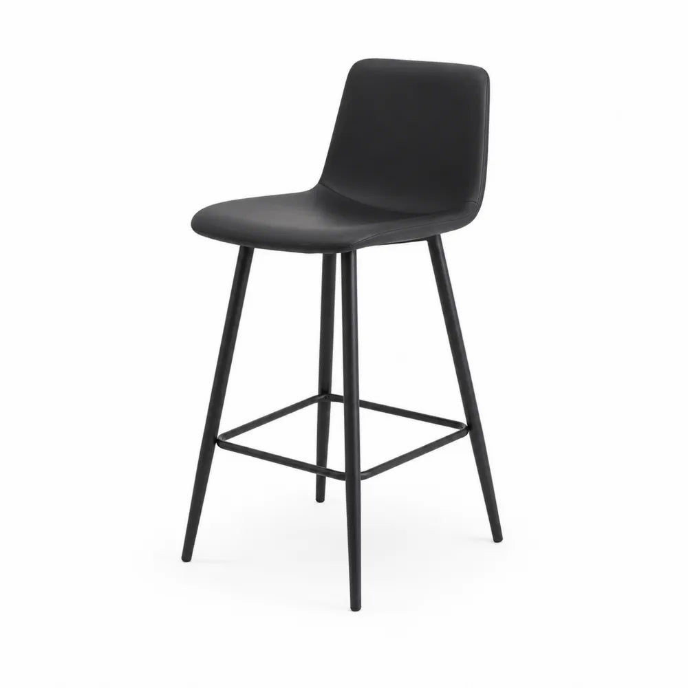 Barhocker Schwarz Polyurethan-Kunstleder Pulverbeschichtetes Stahl 100 cm