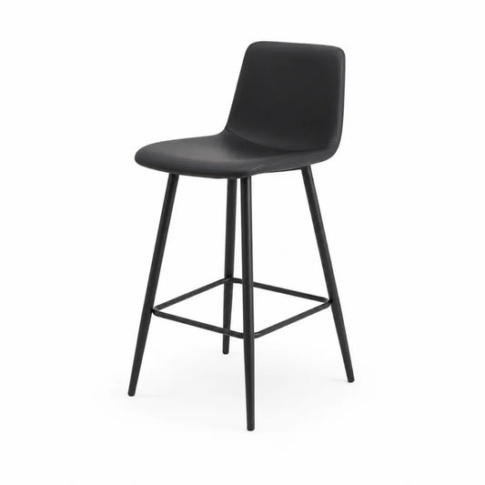 Barhocker Schwarz Polyurethan-Kunstleder Pulverbeschichtetes Stahl 100 cm