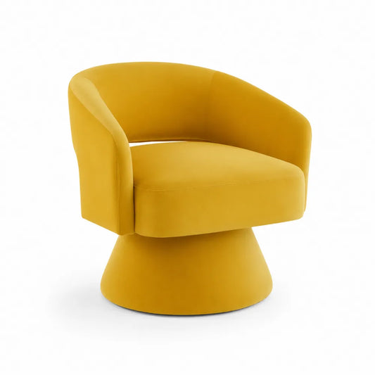 Gelber Samt-Drehstuhl Polyester 80 cm